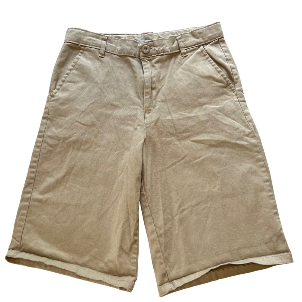 Nautica Boys School Uniform Khaki Shorts Size 20 Regular Cotton Blend XL Preppy